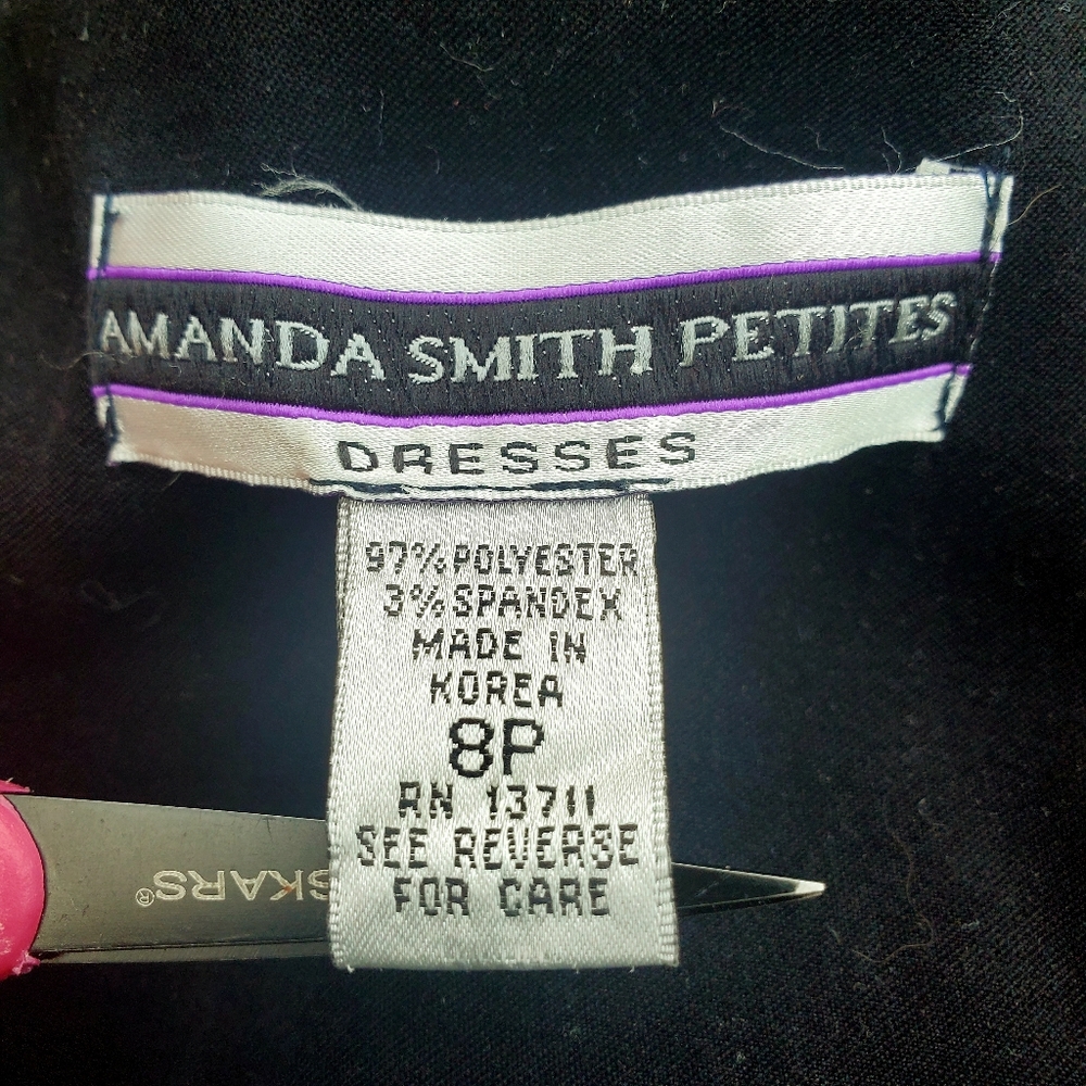Amanda Smith Petites Dresses 2 pc Suit Jacket & Pants Black & Cream Size 8P - Picture 15 of 16